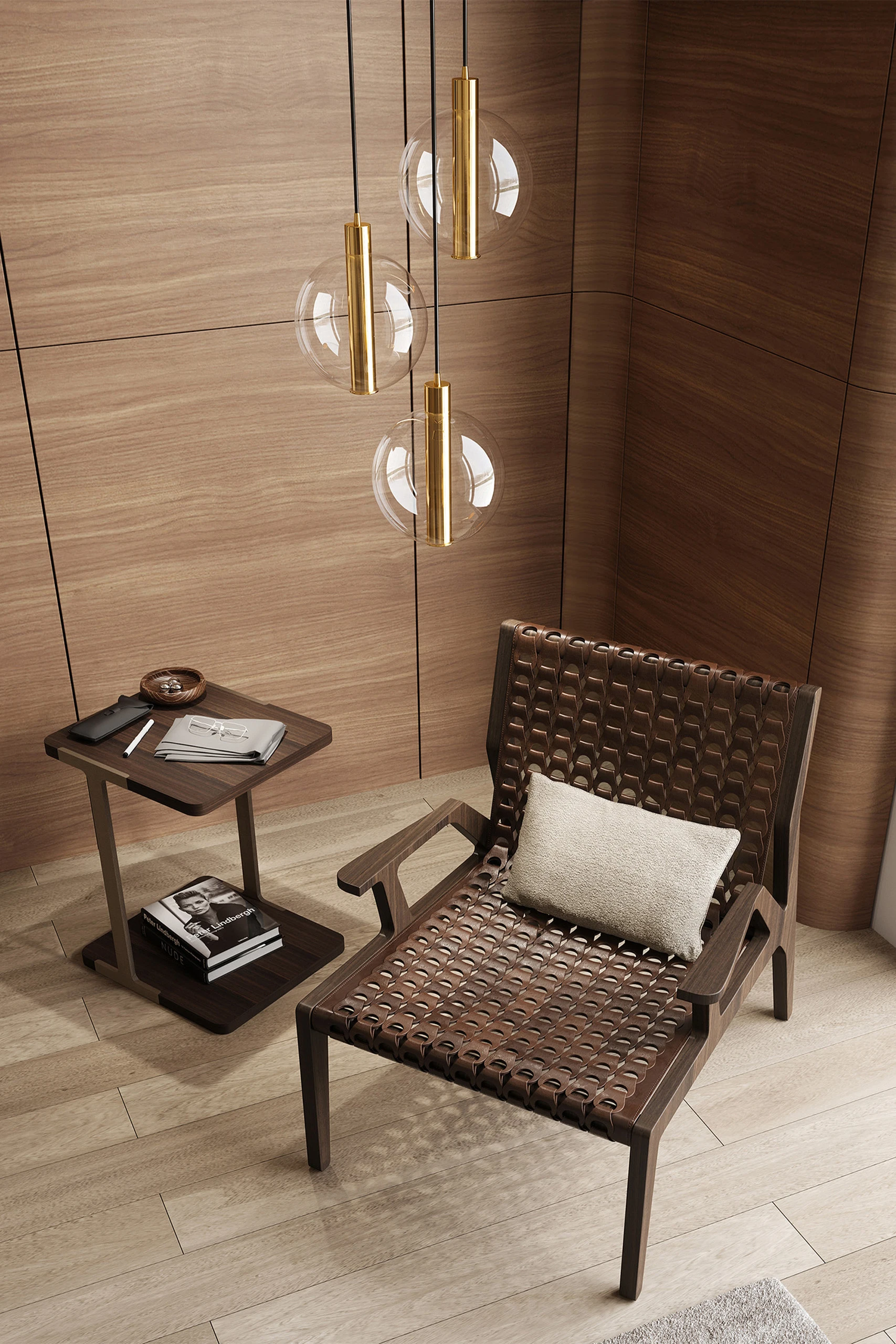 Каркас и наполнение: дерево. Современный дизайн Кресло Net Saddle Armchair — Turri Spa, кожа, фото 5