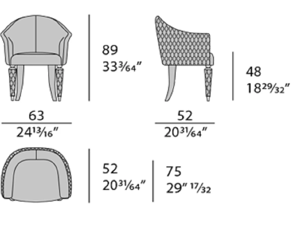 Каркас и наполнение: дерево, металл. Стиль ар-деко Кресло Numero Tre Armchair — Turri Spa, кожа, фото 4