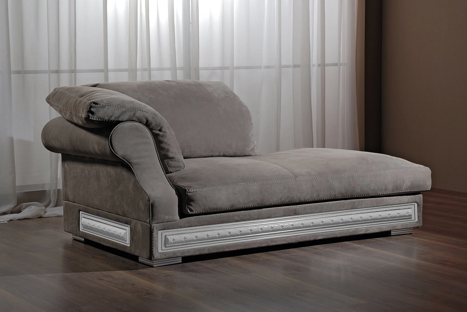Каркас и наполнение: дерево, металл, ППУ. Современный дизайн Кушетка Comfort Nouveau — Vismara, нубук, фото 2
